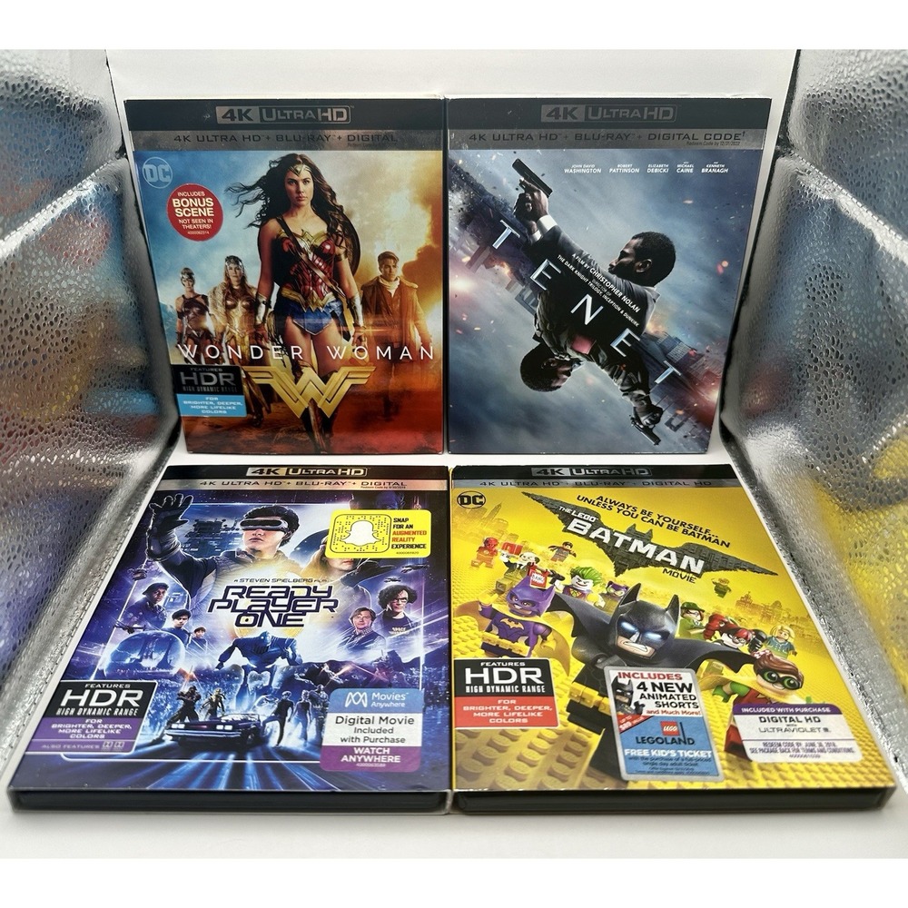 Lego Batman Tenet Ready Player One Wonder Woman 4K Ultra HD BluRay LOT Slipcover
